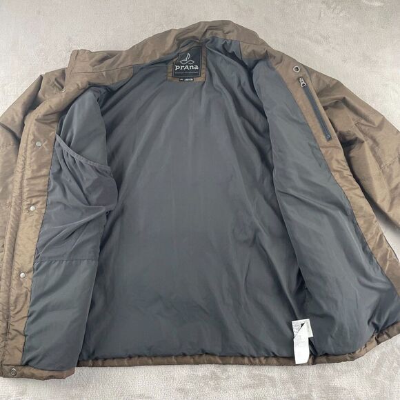 prAna Miro Puffer Jacket Men Large Acorn DWR Full Zip Pockets Quilted Outdoors - Picture 6 of 11